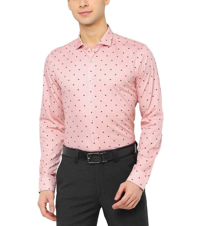 simon carter london pink slim fit polka dot shirt