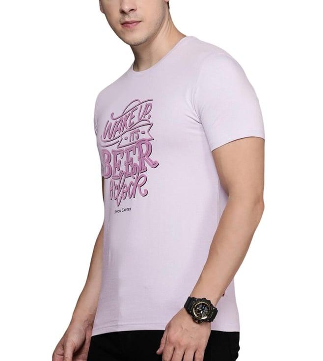 simon carter london purple printed slim fit t-shirt