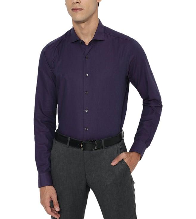 simon carter london purple slim fit formal shirt