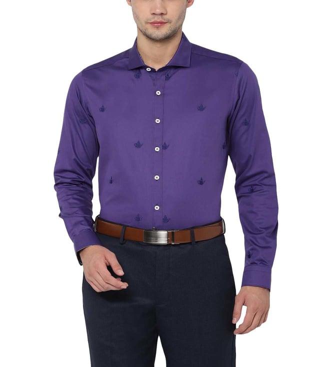 simon carter london purple slim fit shirt