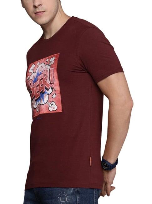 simon carter london red printed slim fit t-shirt