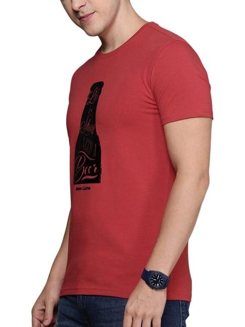 simon carter london red printed slim fit t-shirt