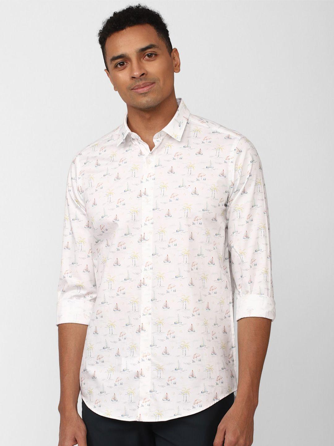 simon carter london slim fit conversational printed pure cotton casual shirt