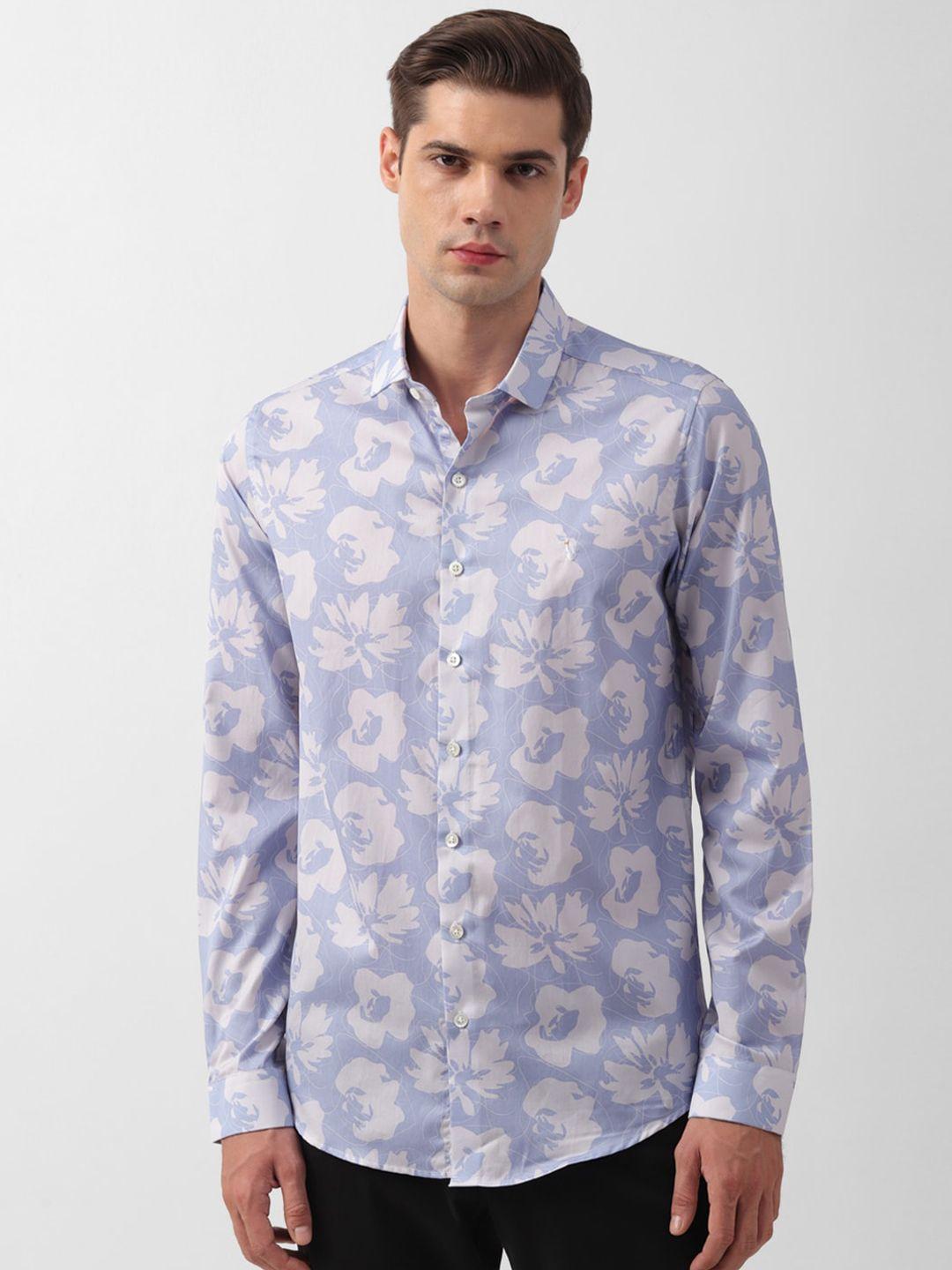 simon carter london slim fit floral printed spread collar cotton casual shirt