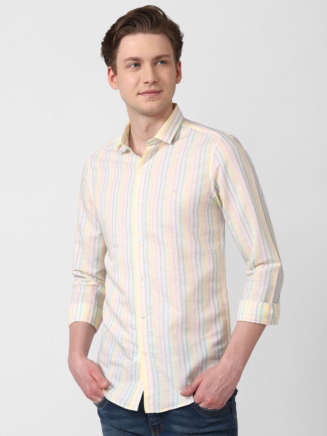 simon carter london slim fit opaque striped casual shirt