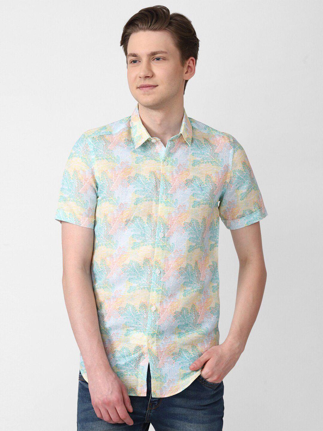 simon carter london tropical printed slim fit casual shirt