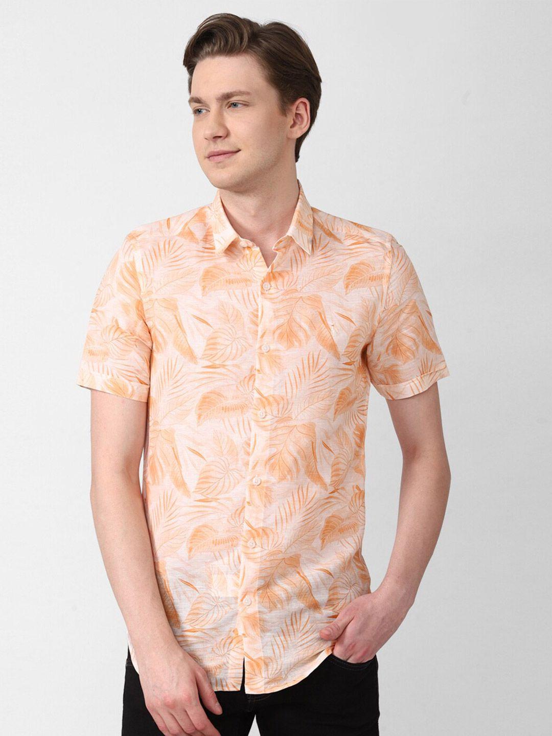 simon carter london tropical printed slim fit linen cotton casual shirt