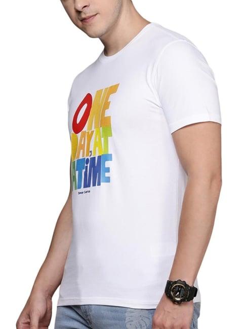 simon carter london white printed slim fit t-shirt