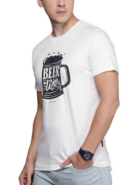 simon carter london white printed slim fit t-shirt