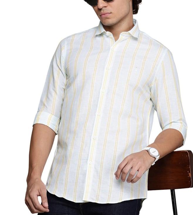 simon carter london white striped slim fit shirt