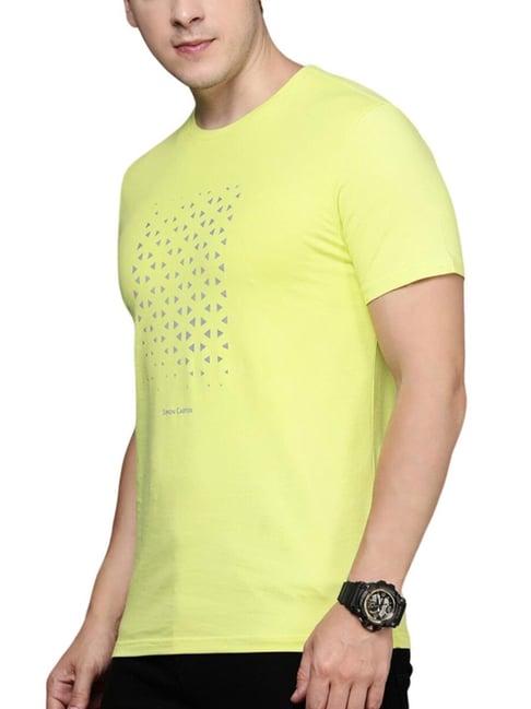 simon carter london yellow printed slim fit t-shirt