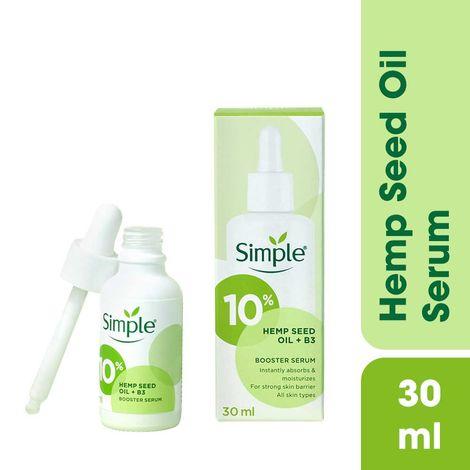 simple booster serum - 10% hemp seed oil + b3 for strong skin barrier, 30 ml