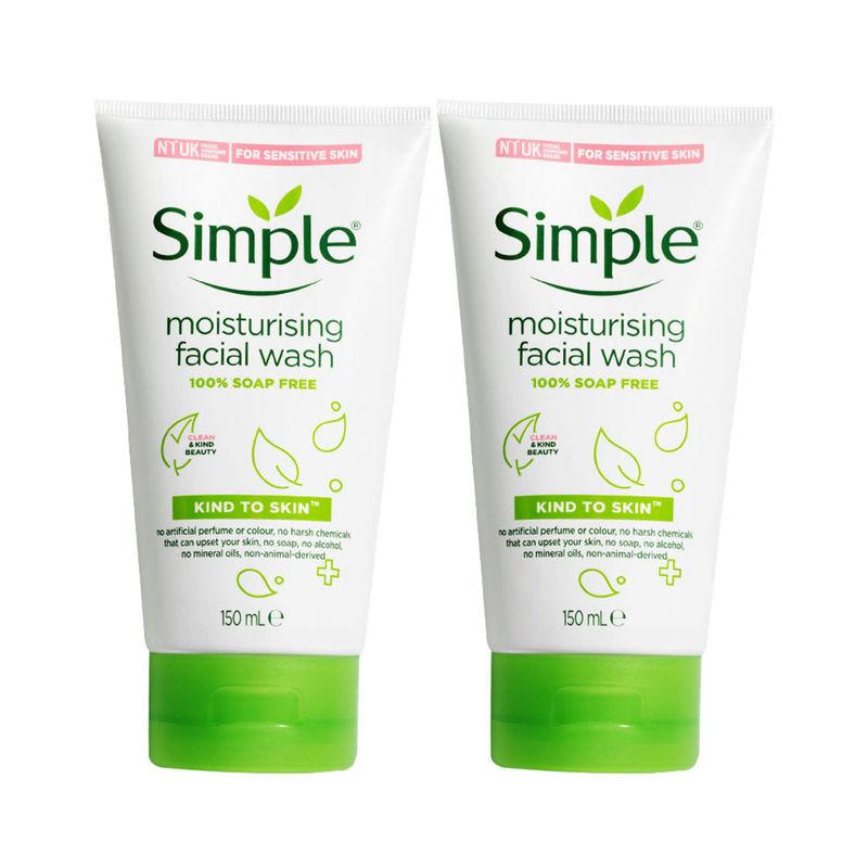 simple kind to skin moisturising facial wash (pack of 2)