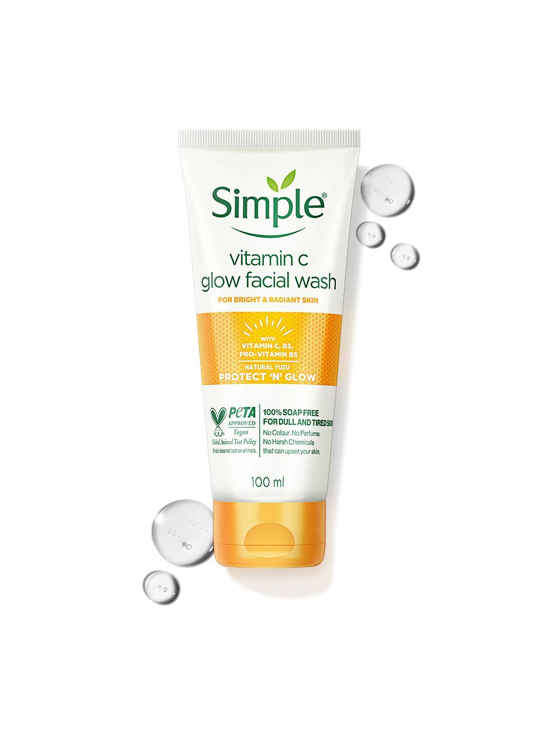 simple protect n glow vitamin c glow facial wash with vit b3 & b5 - 100ml