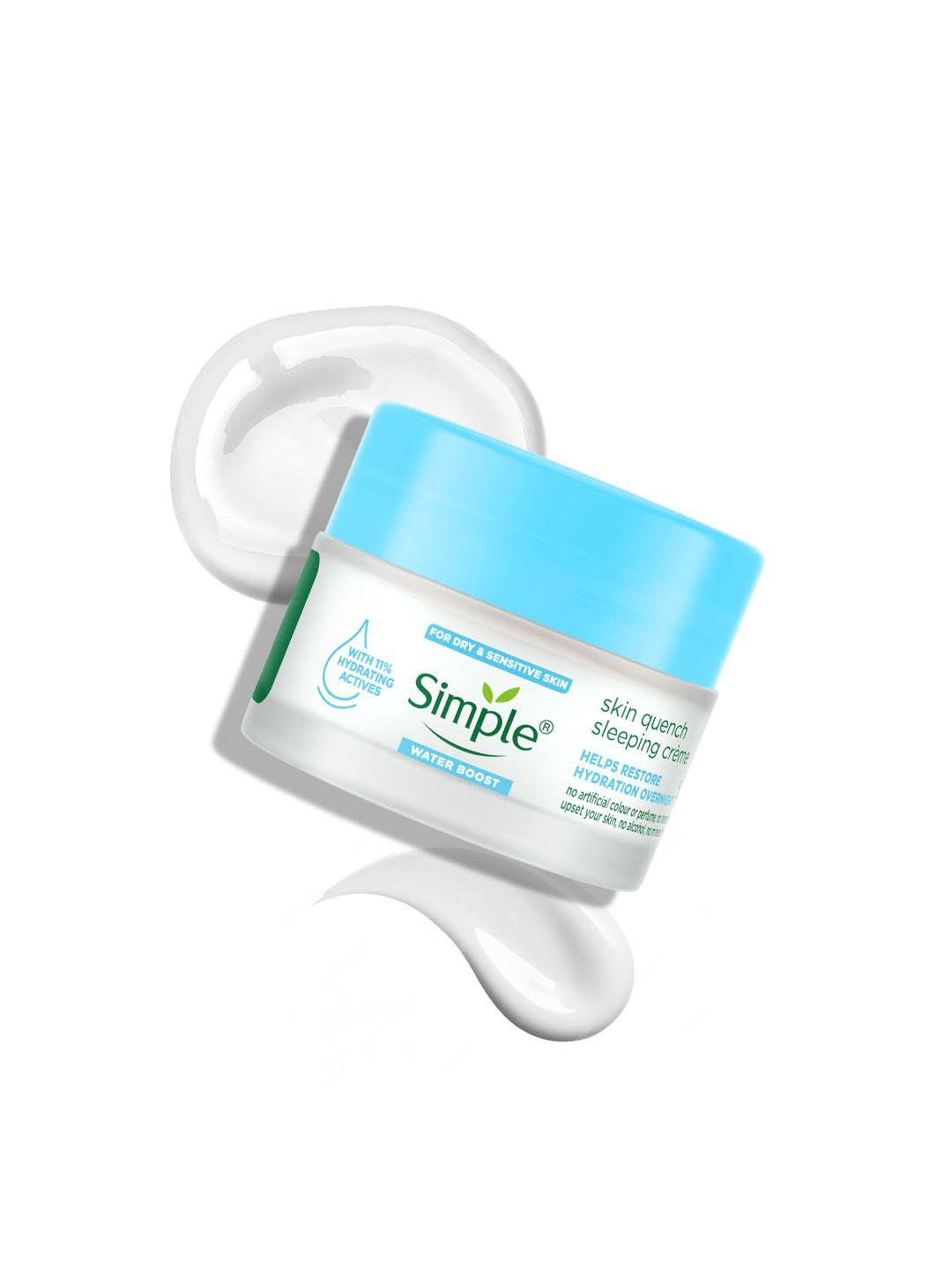 simple water boost skin quench sleeping creme for dry sensitive skin with pentavitin - 50g