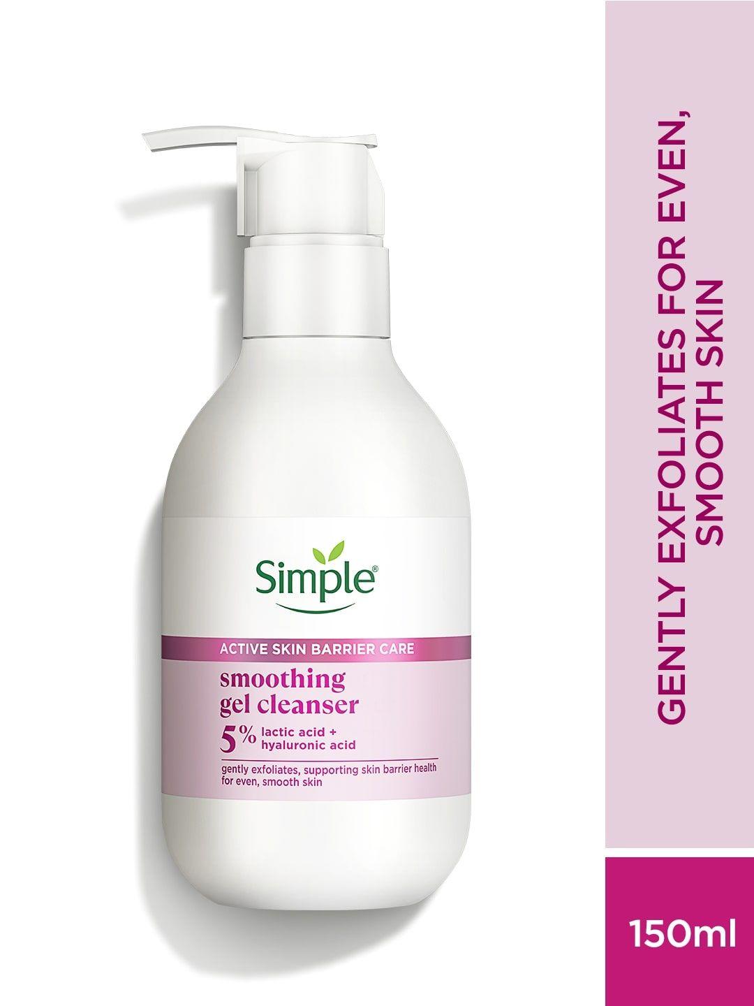 simple active skin barrier care smoothing gel cleanser with lactic acid- 150ml