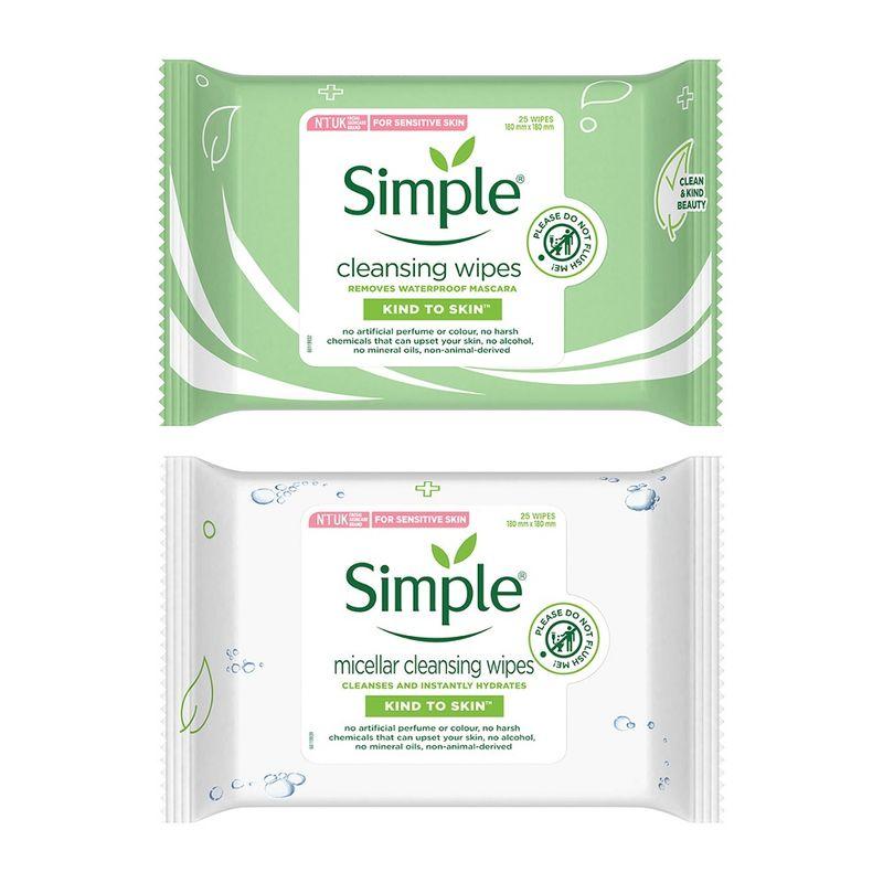simple kind to skin cleansing facial wipes combo