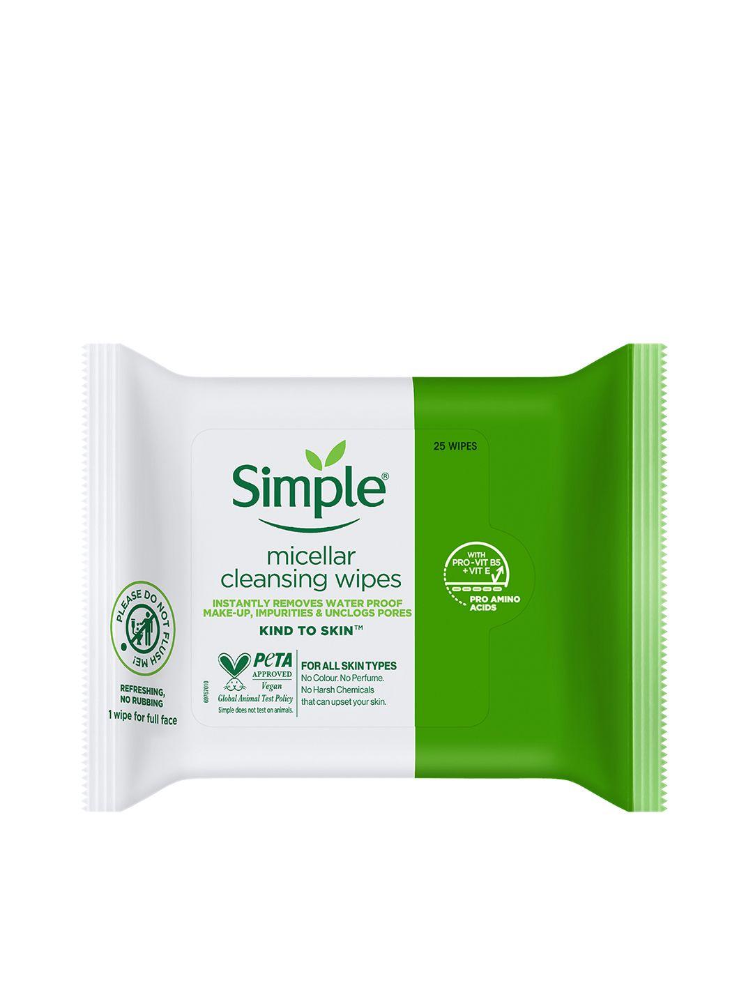 simple kind to skin micellar cleansing wipes