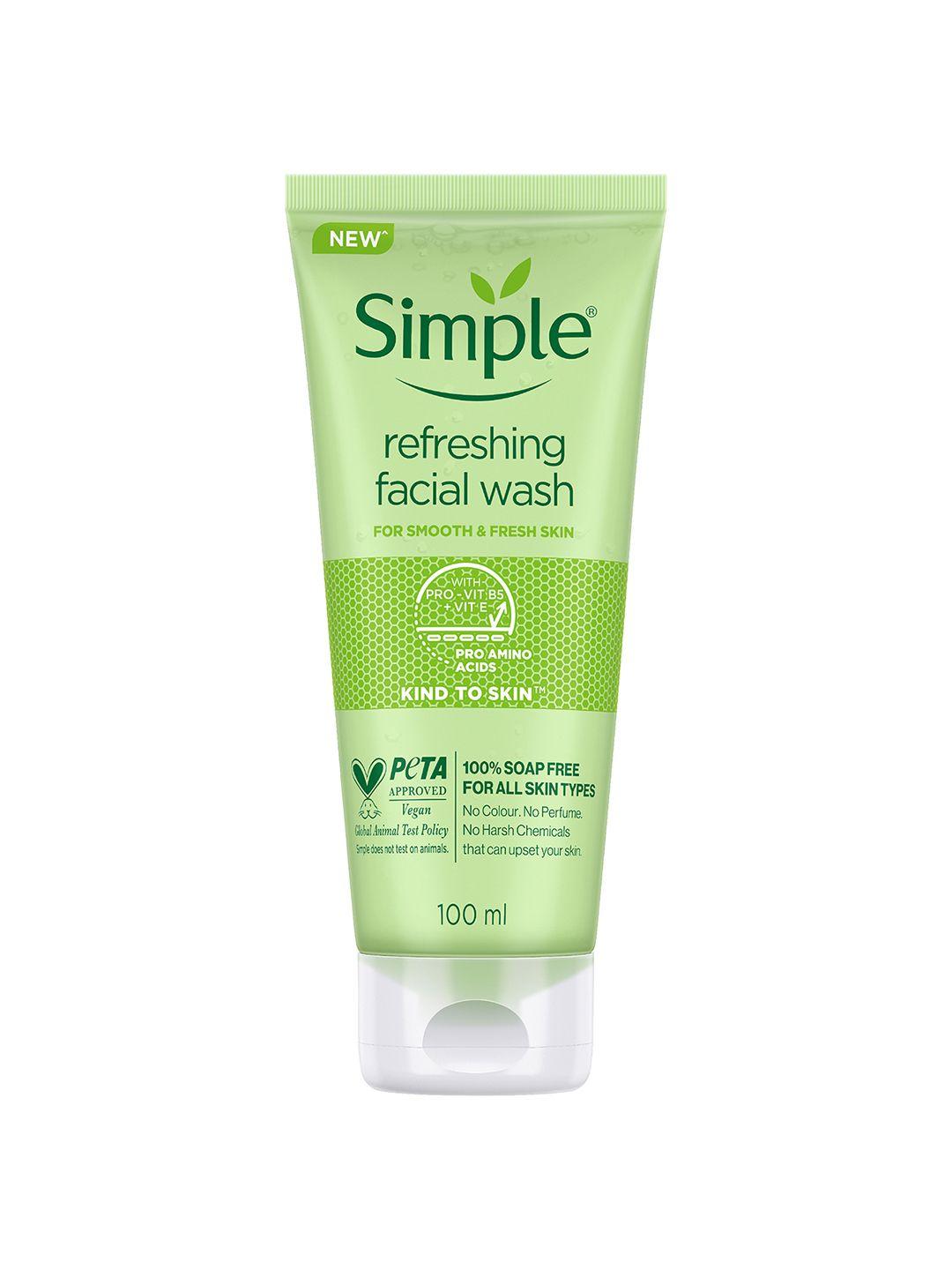 simple kind to skin refreshing facial wash with pro-vit b5 & vit e - 100ml