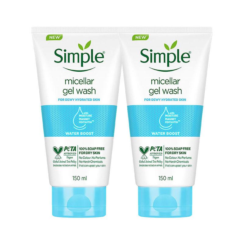 simple water boost micellar facial wash - pack of 2