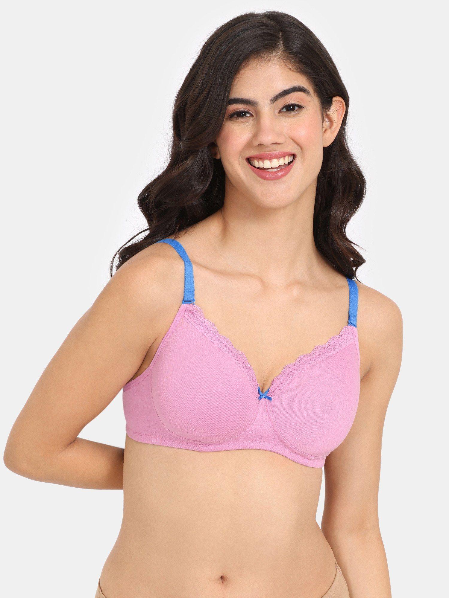 simplicity padded non wired 3/4th coverage t-shirt bra - lilac chiffon