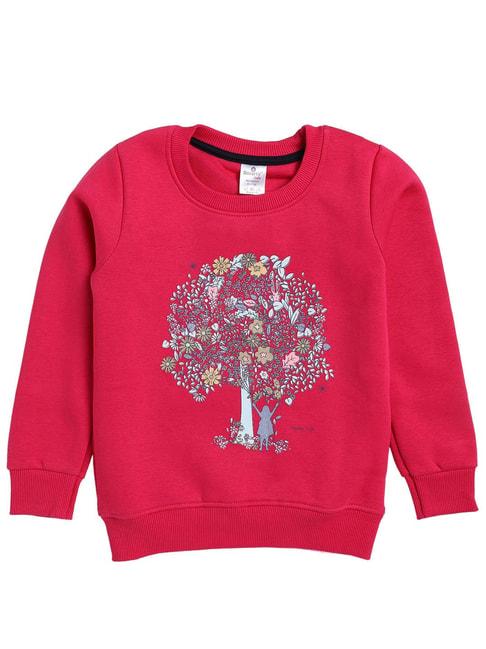 simply kids dark pink floral print full sleeves sweatshirt