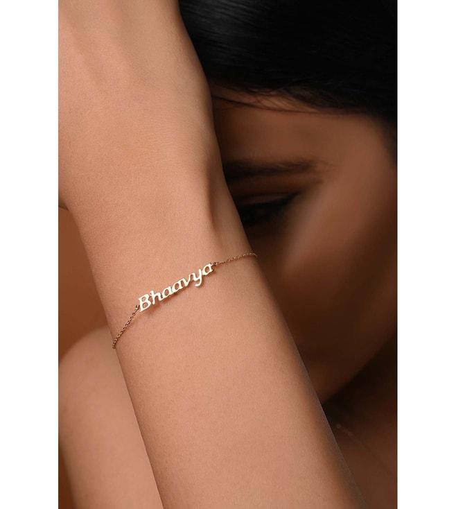 simsum jewellery rose gold name personalised bracelet