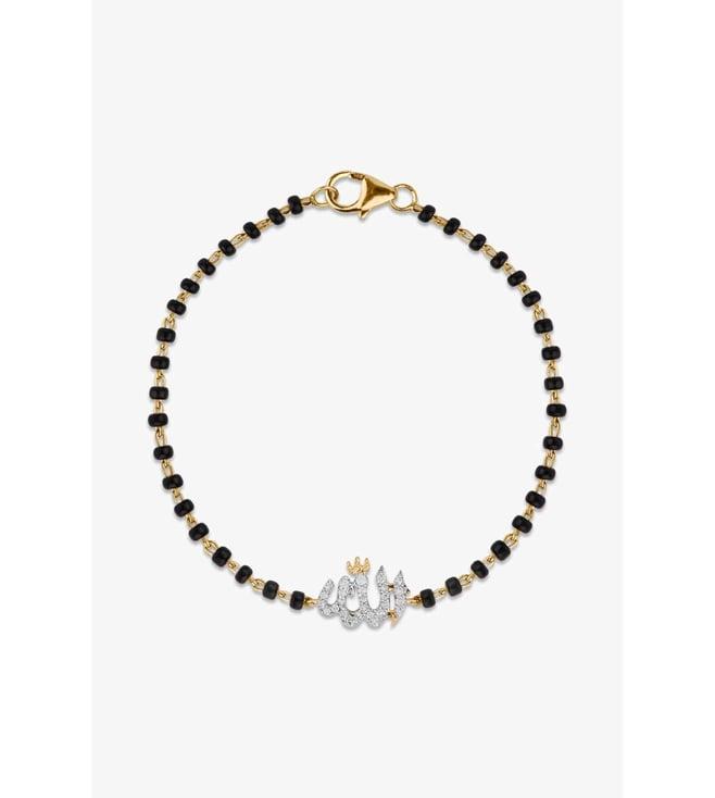 simsum jewellery yellow allah with diamonds beaded bracelet