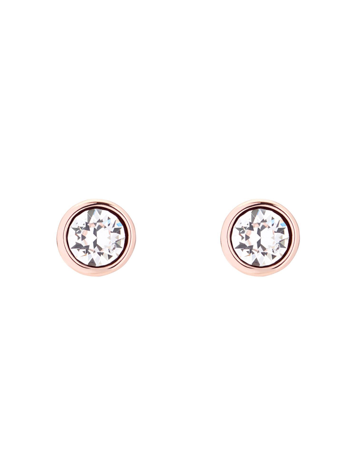 sinaa rose gold tone crystal stud earring