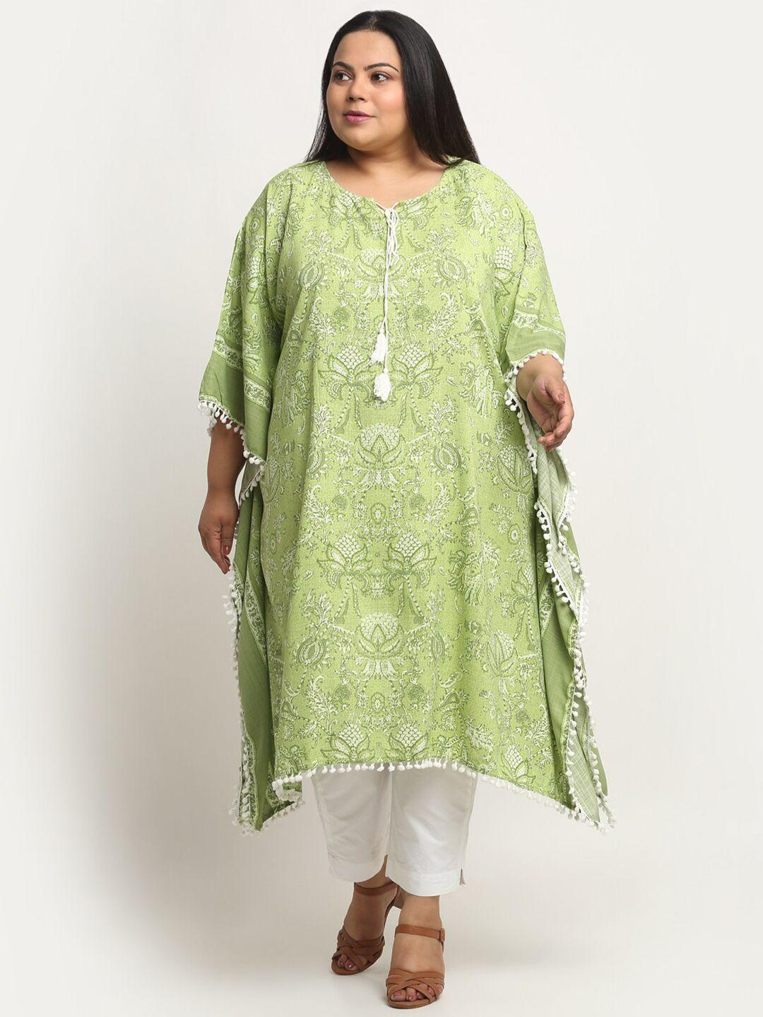 sindrellastorie plus size motifs printed cotton flared sleeves gotta patti kaftan kurta