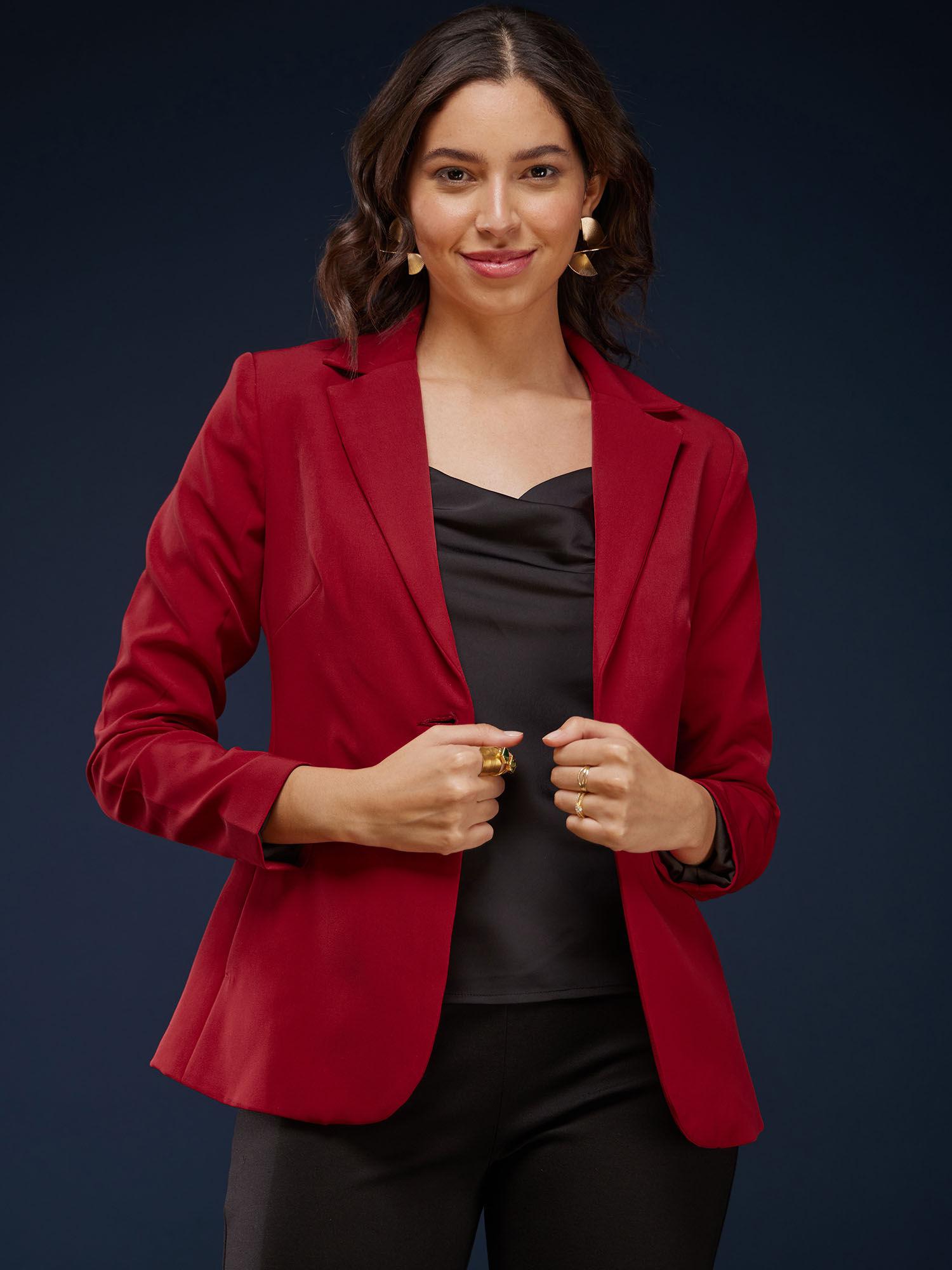 single breasted blazer - red