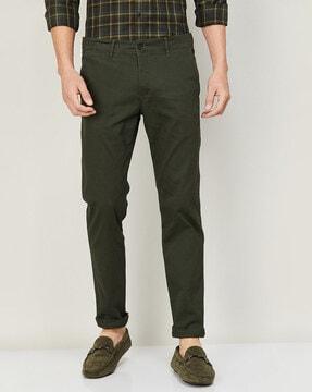 single- pleated ankle length pants