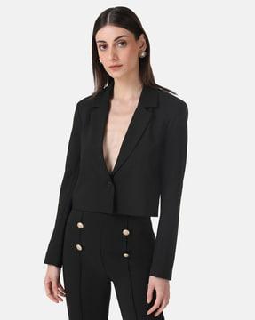 single-breasted blazer with button-closure