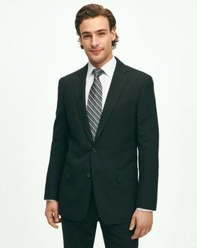 single-breasted blazer with flap pockets