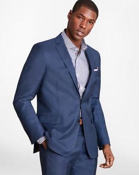 single-breasted blazer with welt pockets