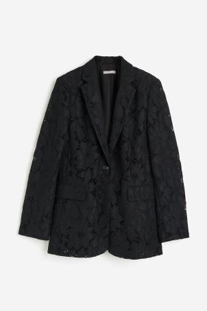 single-breasted lace blazer