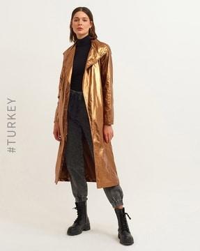 single-breasted trench coat with belt