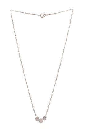 single layer dainty silver necklace - 3 solid hexagon pendants