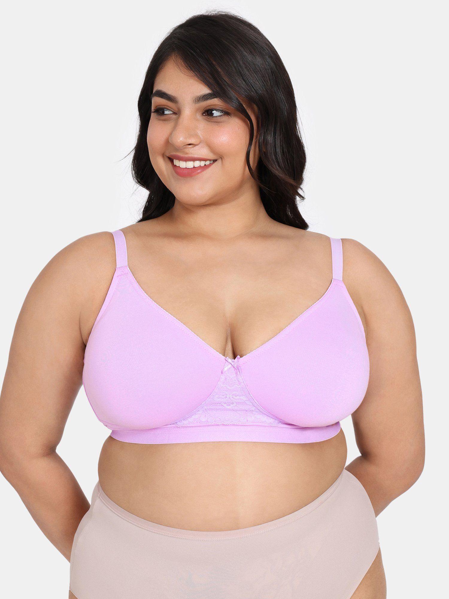 single layered non wired 3-4th coverage minimiser bra - lavender