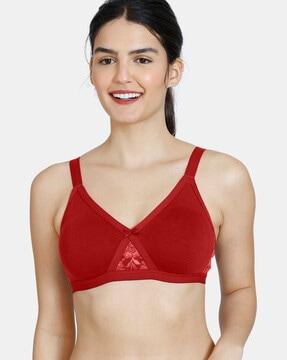 single layered non-wired non-padded full coverage t-shirt bra