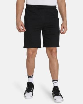 single-pleat city shorts with elasticated waist