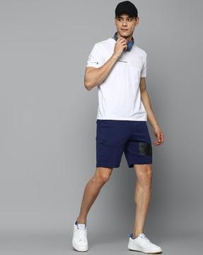 single-pleat city shorts with elasticated waist