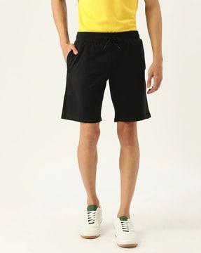 single-pleat city shorts with elasticated waist