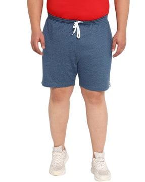 single-pleat knit shorts with drawstring