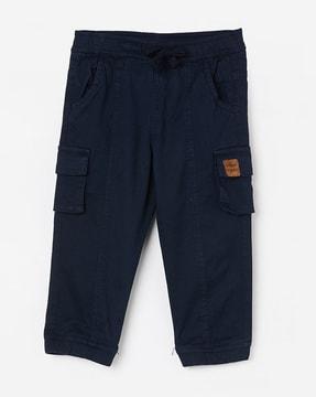 single-pleat knitted pants with cargo pockets