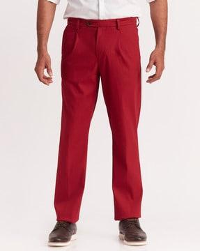 single-pleat pants with insert pockets