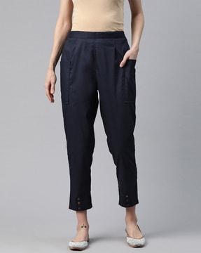 single pleat pants with insert pockets