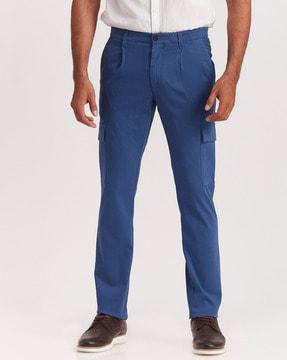single-pleat slim fit cargo pants