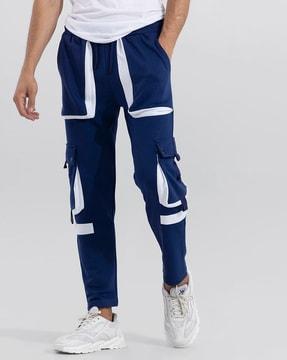 single-pleated cargo pants with drawstring waist