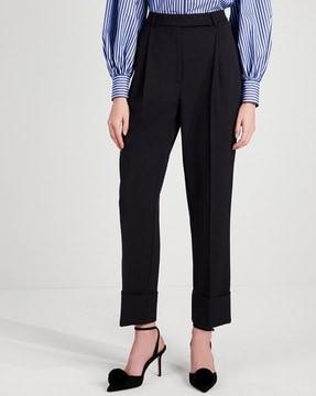 single-pleated cuffed pants